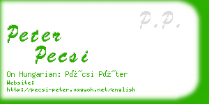 peter pecsi business card